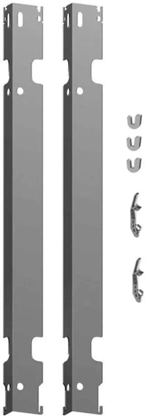 Kermi-Wandkonsolen-Set bestehend aus zwei langen Metallhaltern mit Montagezubehör, geeignet für die Befestigung an Wänden.